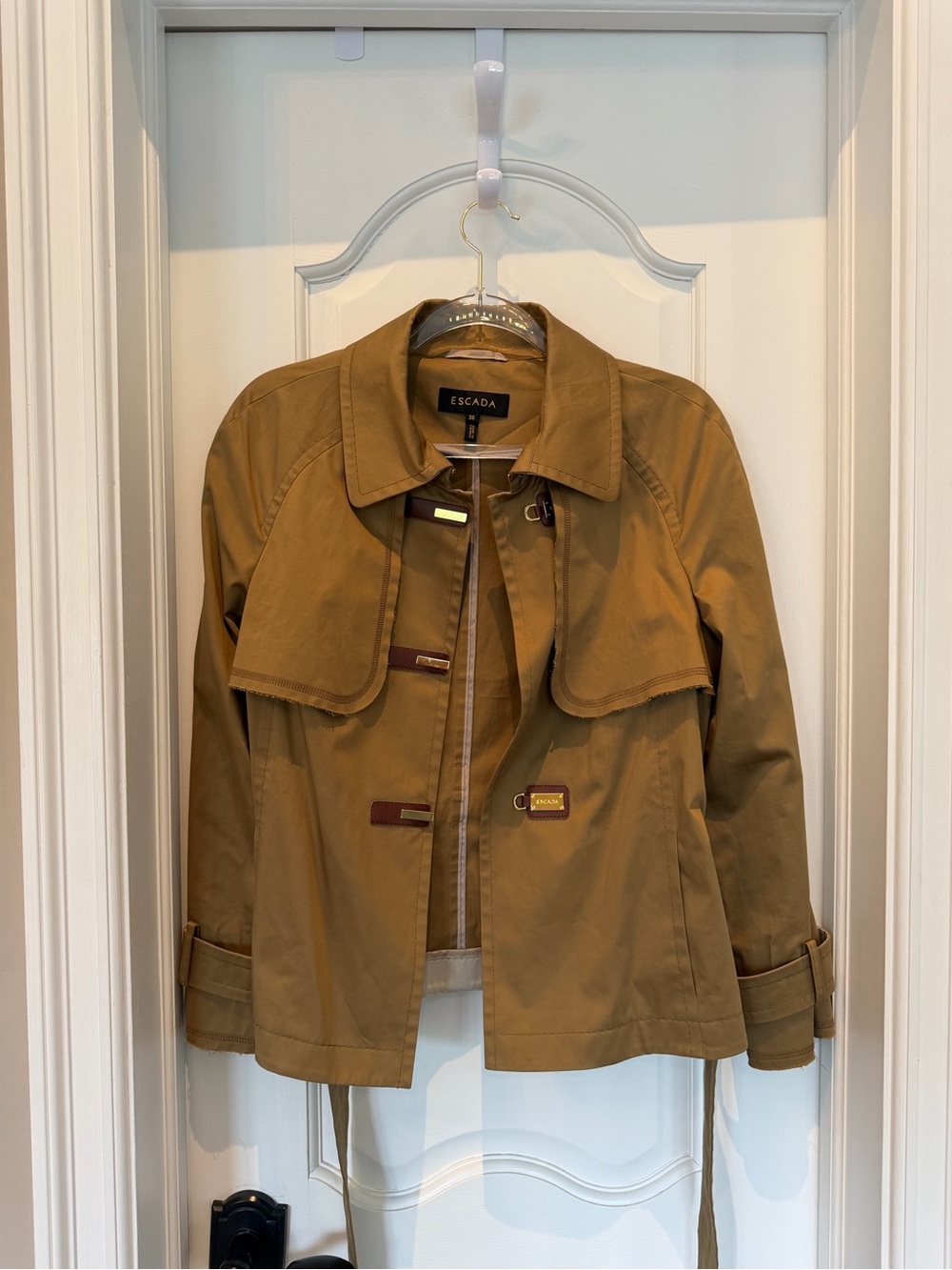 Escada Camel Short Trench Jacket